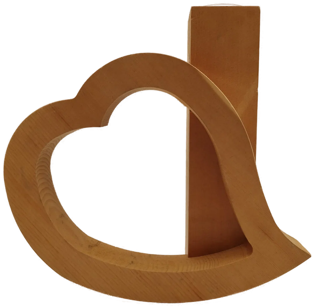 Herzförmiger Kerzenständer aus Holz - 23cm hoch – Bild 2