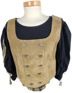 Trachtenkleid 3tlg., schwarz/braun mit Dekor, Größe S - Bild 3