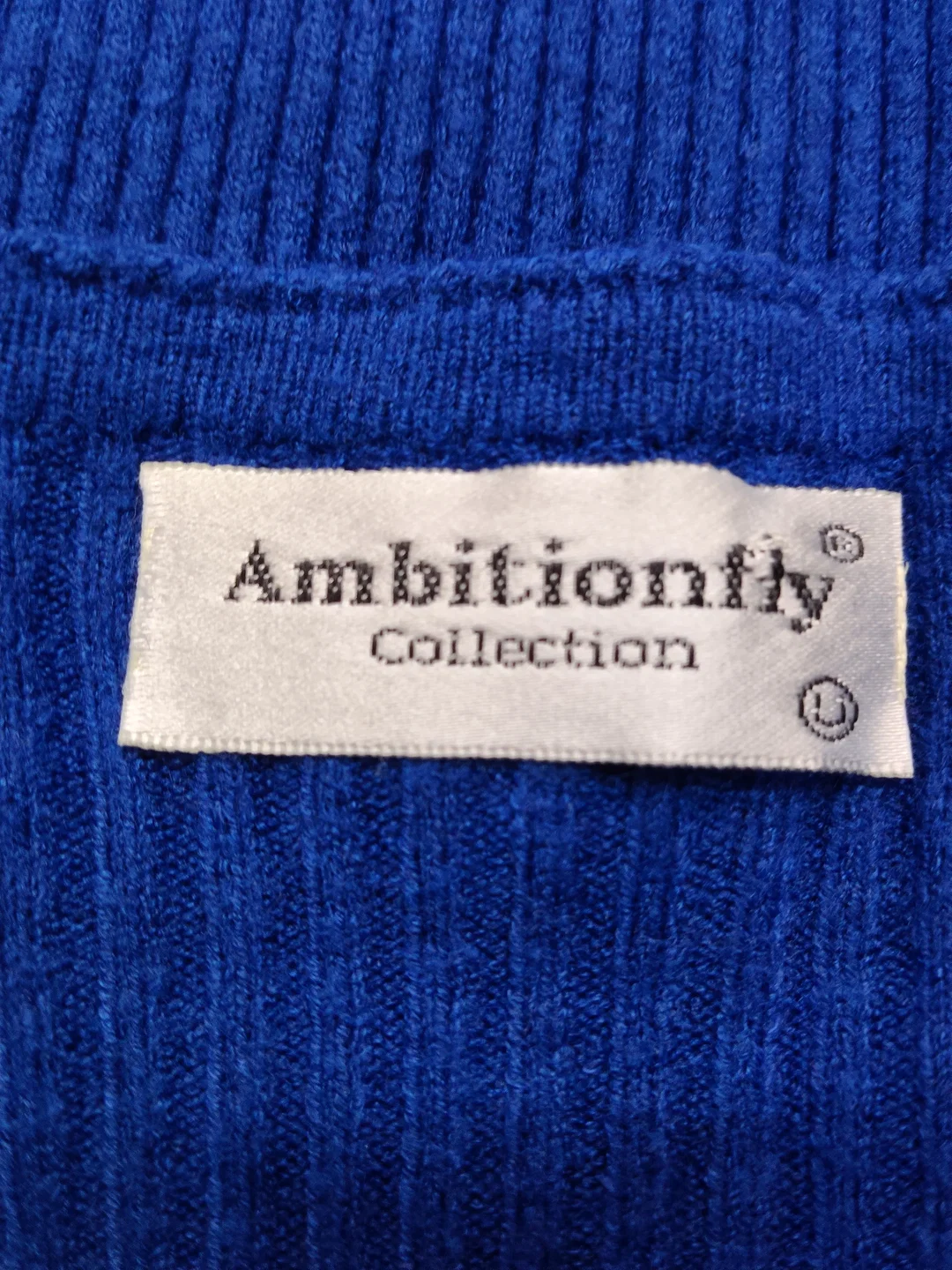 Damenpullover Größe 40 Blau | Feiner Rippstrick – Bild 4