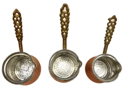 3-teiliges Türkische Kaffeekannen Set aus Kupfer – Vorschau 2