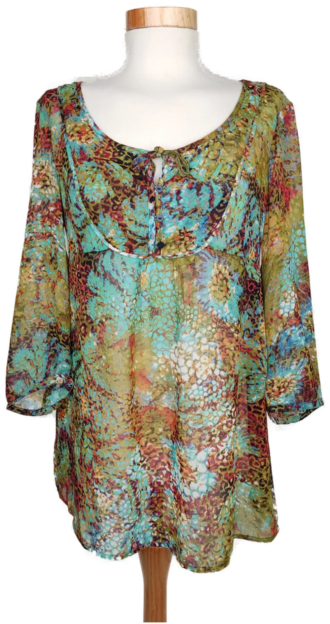 Esprit Damen Tunika braun/grün/türkis gemustert - M/38 - Bild 4