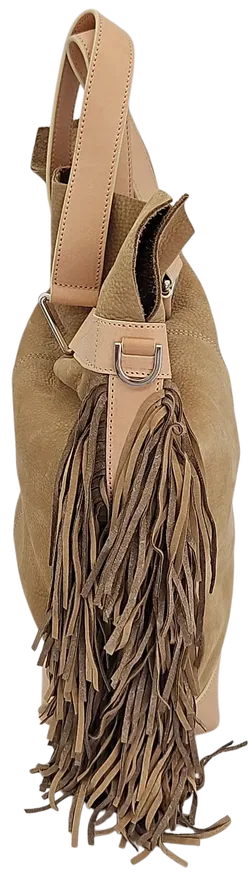 Max V. Koenig Damen Handtasche mit Fransen, beige/creme - Höhe ca. 37 cm  - Bild 2