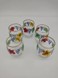 Vintage Wiener Achtelgläser, handbemalt - 5 Stück - Bild 8