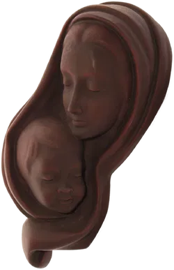 Achatit Wandrelief „Mutter und Kind“ – Handmade, Made in Germany, Kunstharz in Holzoptik - Bild 2