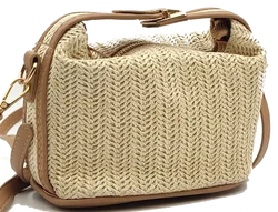 Strohumhängetasche Damen beige  - Bild 1