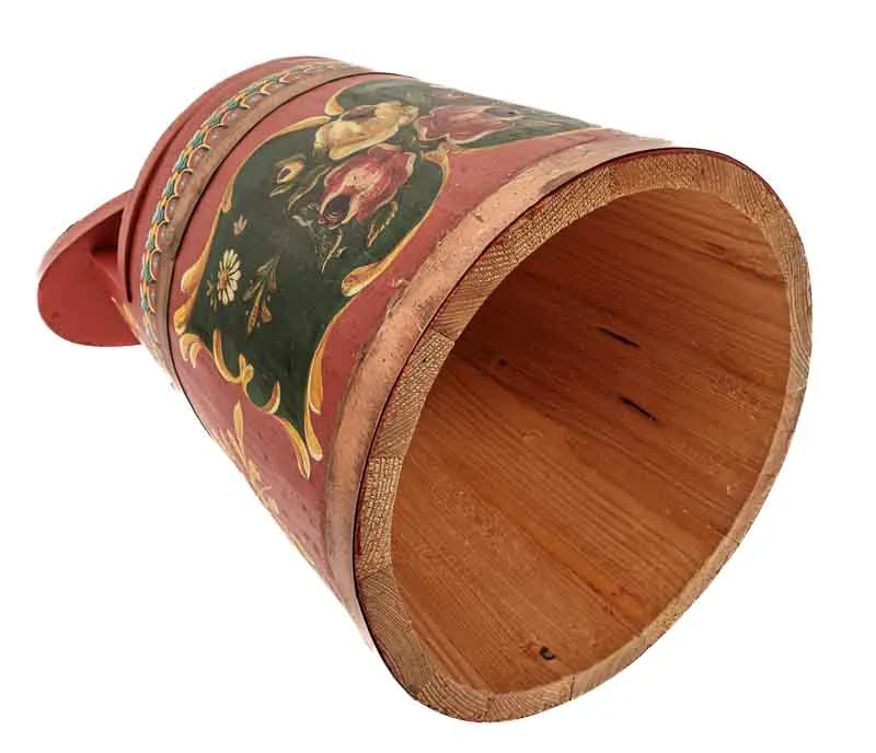 Schuhputzhocker Dekor Bauernmalerei  – Bild 4