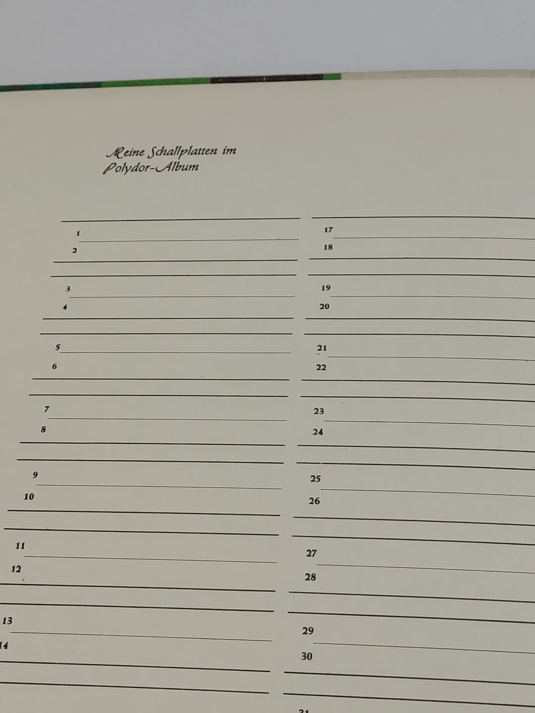 Vintage Schallplattenalbum/Sammelalbum mit 16 Plastikhüllen - grün/braun/natur – Bild 5