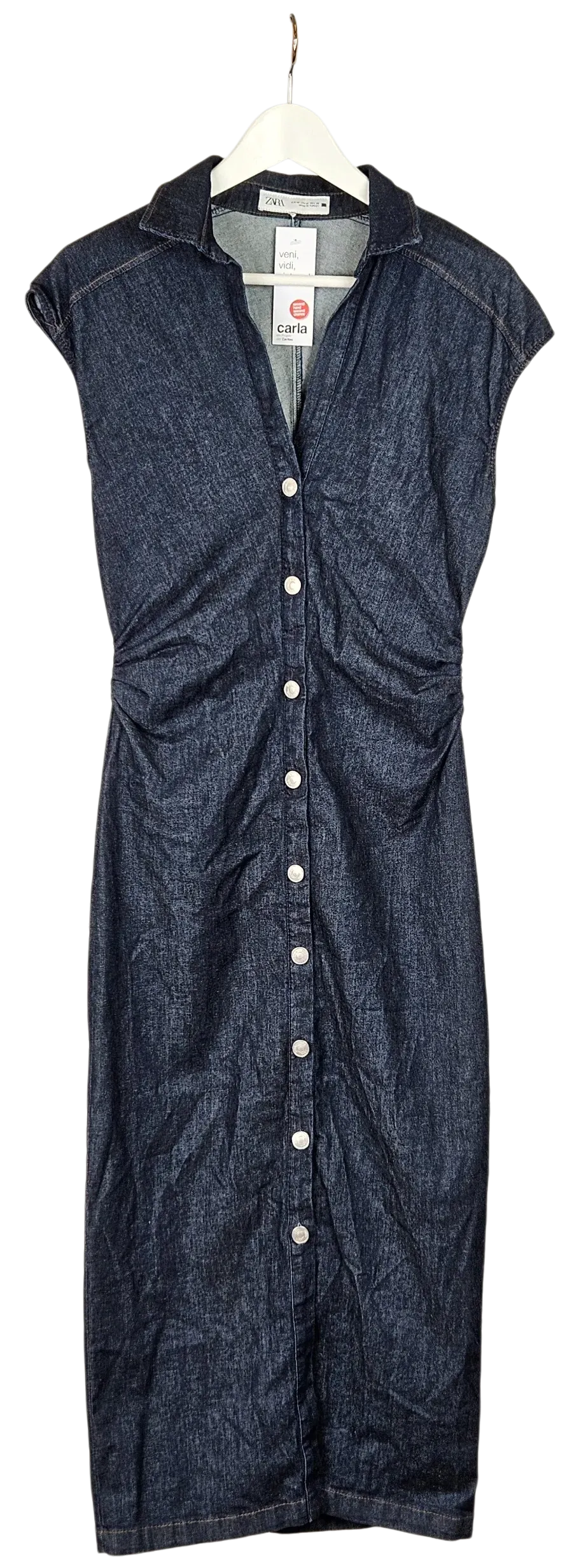 ZARA Damen Jeanskleid, marine - Gr. L - Bild 1