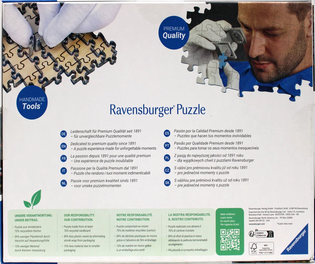 Ravensburger Puzzle 1000 Teile – Amsterdam-Kanal bei Sonnenuntergang, Fahrräder auf Brücke – Bild 3