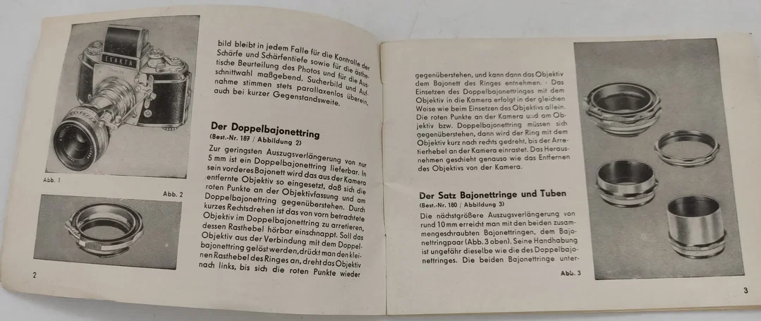 Exakta und EXA-Zubehör für Nah- und Mikroaufnahmen, Manual – Bild 3