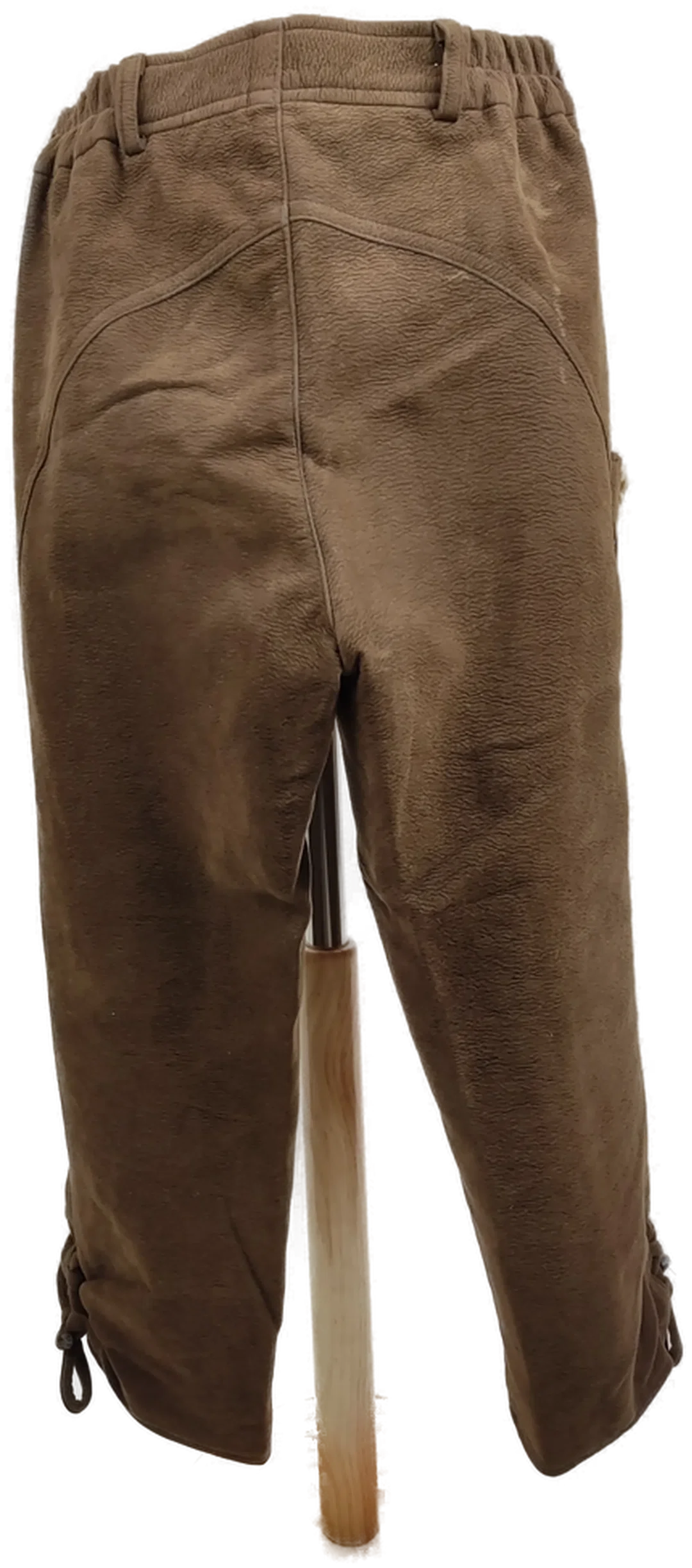 Kinder Trachtenhose "Lederhosenstyle", dreiviertellang mit Gummizugbund, braun mit Knöpfen, Größe 128 – Bild 3