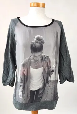 17&Co CASUALWEAR Damen Shirt grau mit Aufdruck - Gr. M /38 - Bild 1