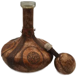 Elegante Dekoflasche aus Glas mit Lederüberzug - Unikates Fundstück - Bild 2