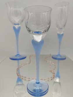 Mikasa Kristall 3er Set Gläser (Wein/Champagner/Likör) | Sea Mist Saphir - Bild 3