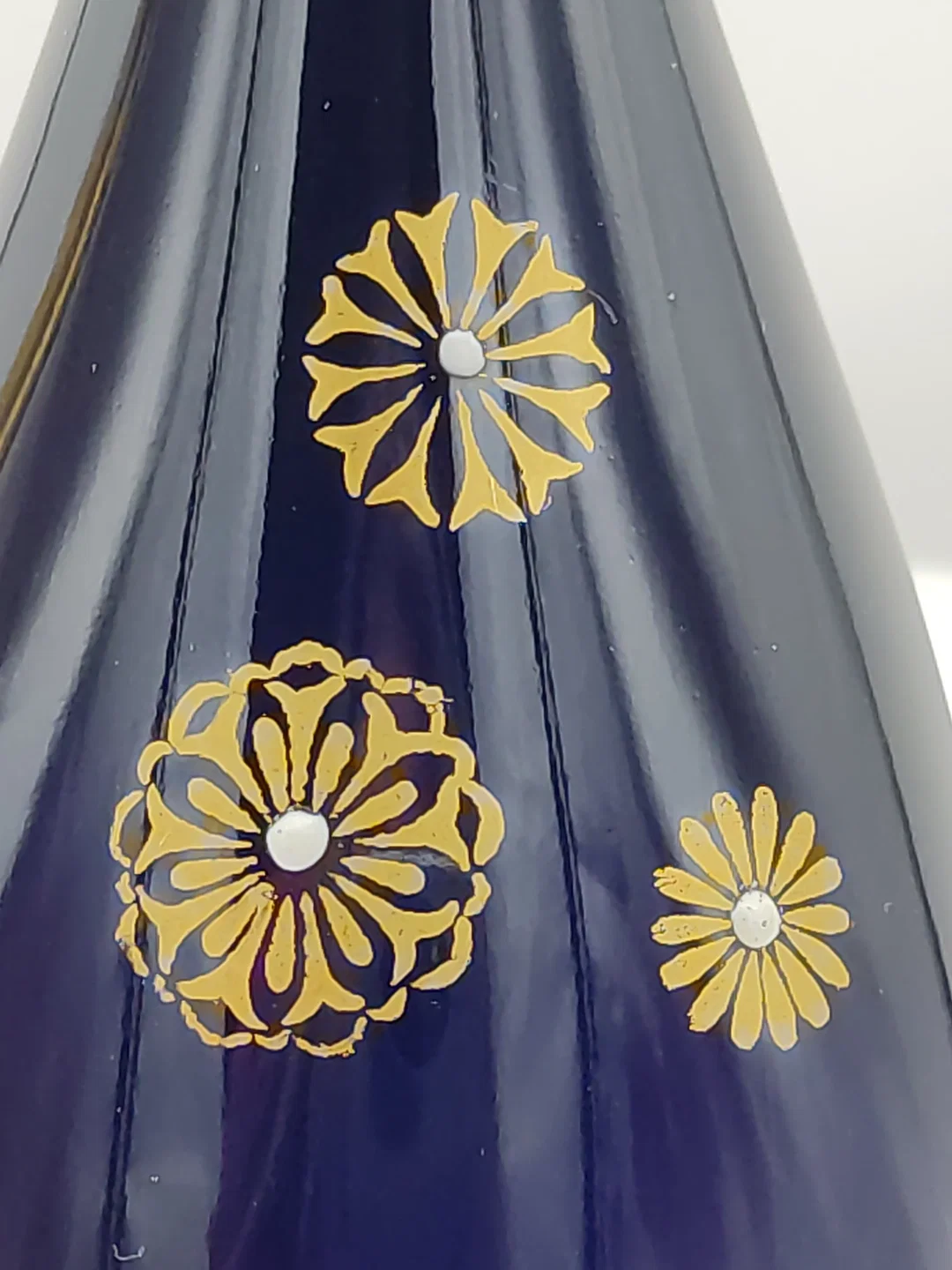 Lichte Porzellan Vase (Fine China) Echt Kobalt Gold  | Aus Thüringischen Manufaktur – Bild 7