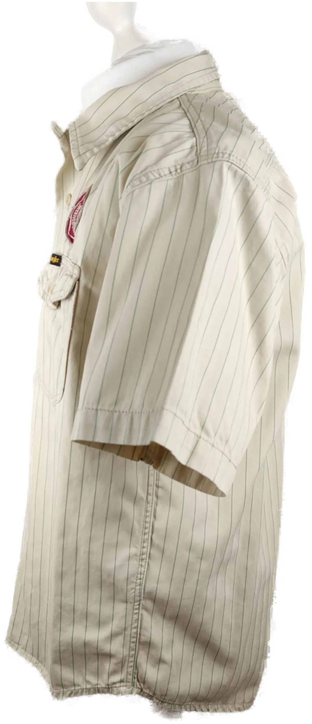 Herren Kurzarm Hemd Wrangler Beige Gestreift | Casual-Klassiker – Bild 2