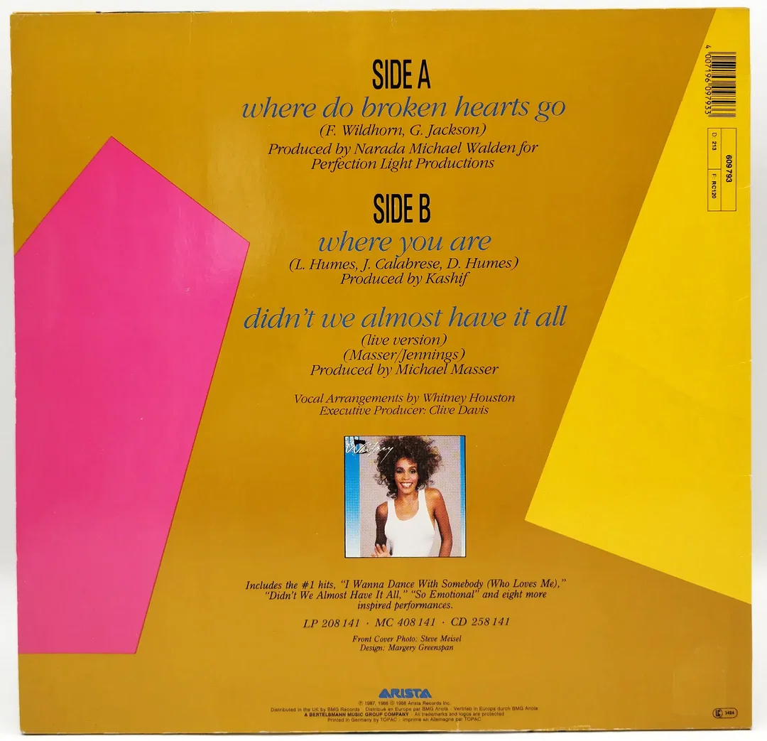 Whitney, Where do broken hearts go, Vinyl Single 12"  – Bild 2