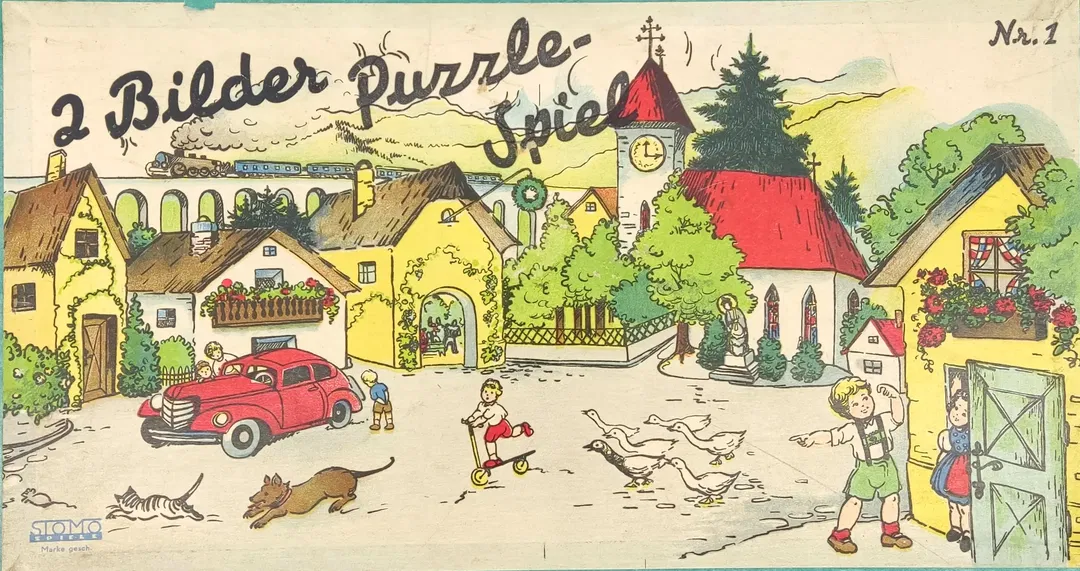 2 Bilder Puzzle-Spiel - Vintage Gesellschaftsspiel - Stomo - Bild 1