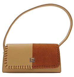 Vintage Schultertasche beige/braun – Vorschau 2
