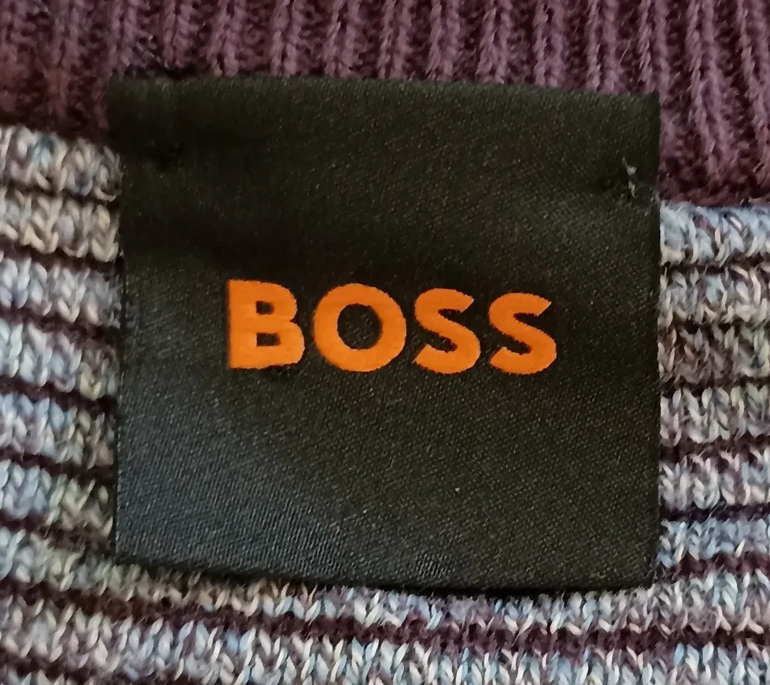 Boss Herrenpullover grau/lila Gr. L – Bild 3