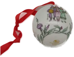 Hutschenreuther Weihnachtskugel 1990 aus Porzellan mit Originalverpackung,  - Bild 1