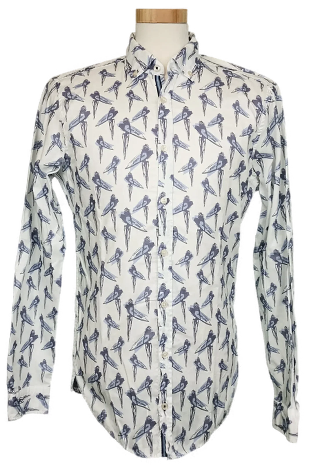 Joop! Herrenhemd gemustert blau/weiß Gr. S - Bild 1