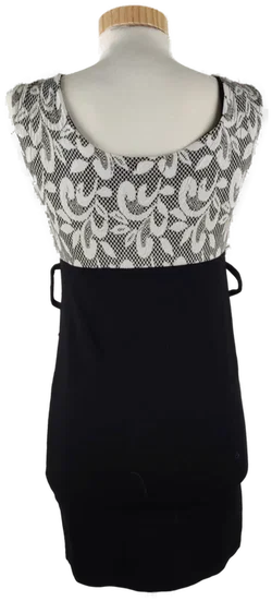 Damen Minikleid Schwarz, ärmellos mit gemustertem Oberteil (ohne Gürtel), Gr. M - Bild 2