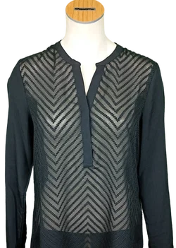 Calvin Klein Damenbluse schwarz/transparent schwarz Gr. M