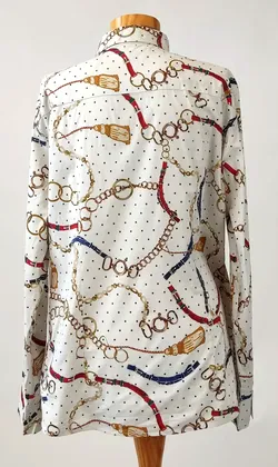 BRAX Damenbluse weiß gemustert - Gr. 40 - Bild 2