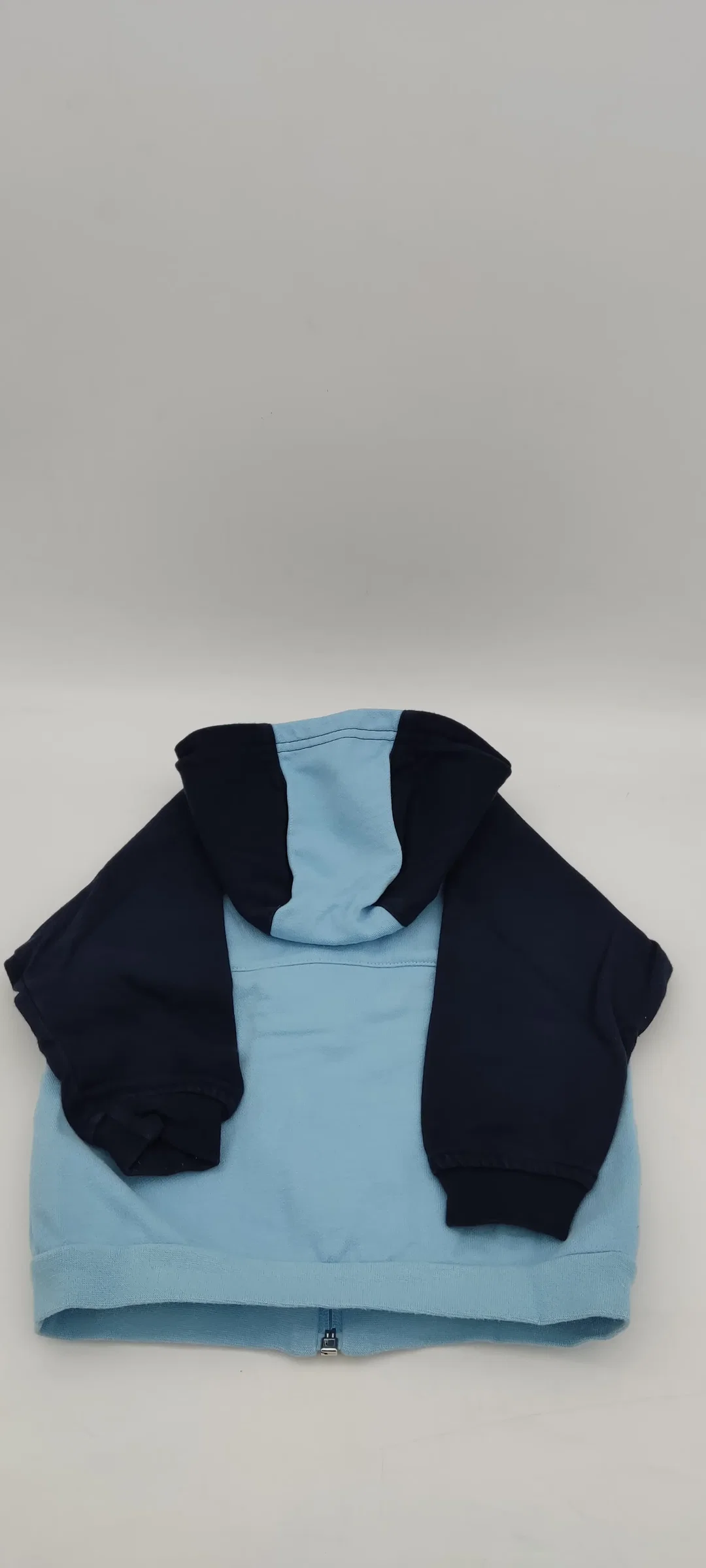 Adidas Kinder Sweater Jacke hellblau/dunkelblau Gr. 80 – Bild 5