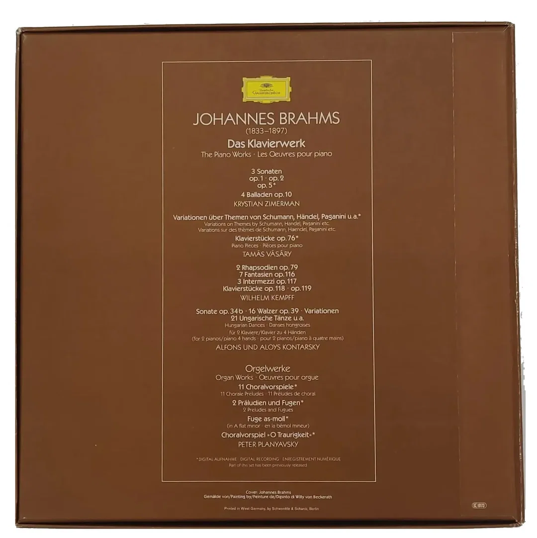 Box mit 11 Langspielplatte Johannes Brahms – "Das Klavierwerk" / "The Piano Works" / "Les Oeuvres pour piano" – Bild 4