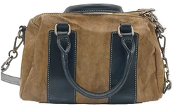 Damen Handtasche mit Nieten/ Kettendetails braun/schwarz - Bild 3
