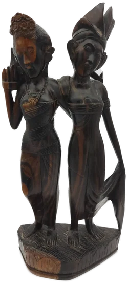 Hochzeitspaar-Figur Holz handgeschnitzt | Bali-Schatz - Bild 1