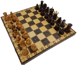 Schachbrett aus Holz handgemacht - Bild 3