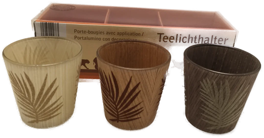 Set 3 Stk. Teelichthalter, Glas, neu - Bild 4