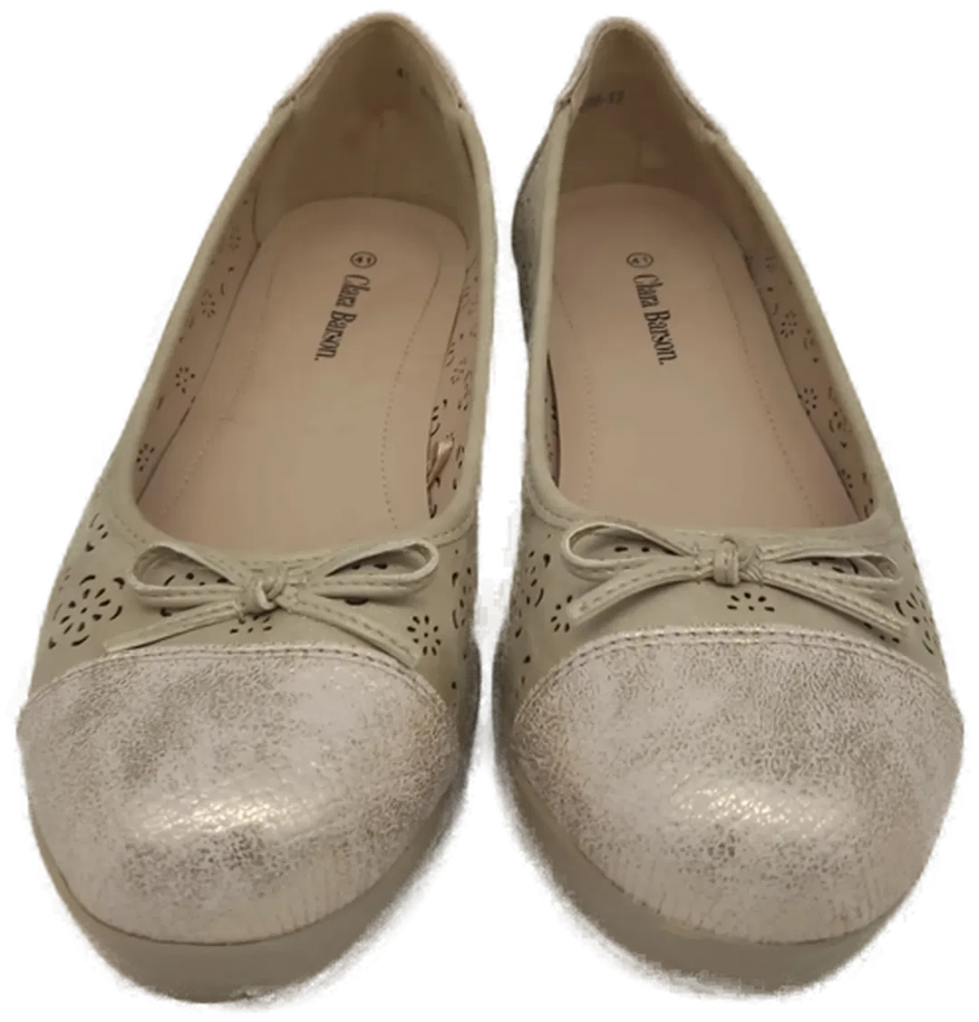 CLARA BARSON Damen Halbschuhe, Gold mit Keilabsatz, Gr. 41 - Bild 1