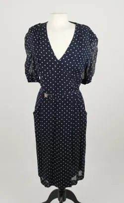 René Lezard Polkadot Midikleid - Gr. 38 / 100% Viskose - Bild 1