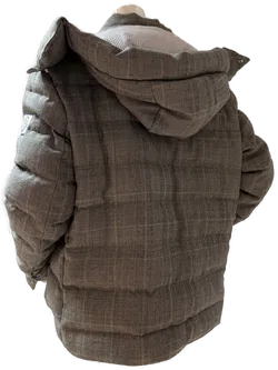 MONCLER Jacke Game Bleu mit Kapuze grau kariert Gr, 4 - Bild 2