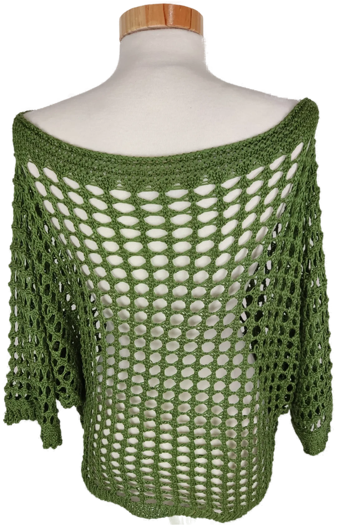 Pullover "Made in Italy", dreiviertelarm Schifferlausschnitt, grün, Größe 40 (geschätzt) – Bild 3