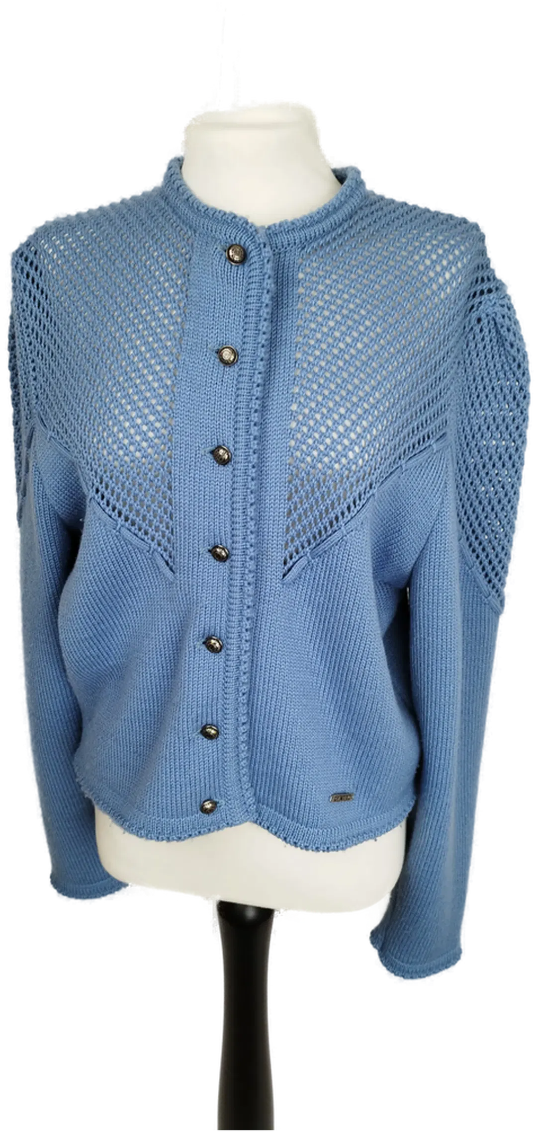 Geyer - Strickjacke hellblau Gr. M /reine Schurwolle /Vintage made in Austria  - Bild 1