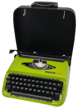  PRIVILEG 300 Retro Schreibmaschine in grün mit Koffer aus den 1960ern - Bild 2