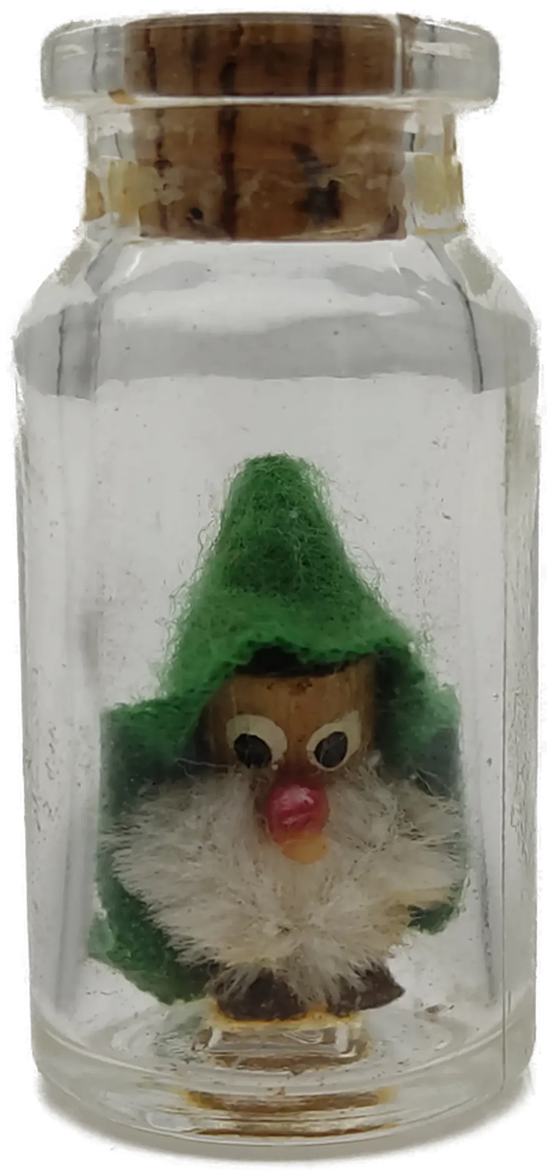 Skandinavische Miniatur-Wichtelfigur in Glasflasche | Geschenkidee - Bild 1