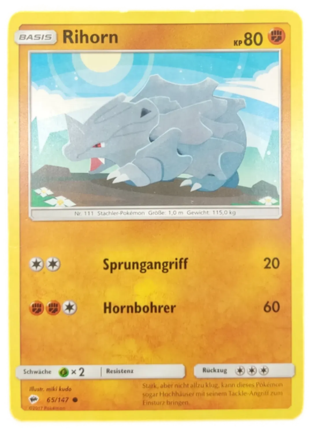 Pokémon Sammelkarte Basis Rihorn - Bild 4