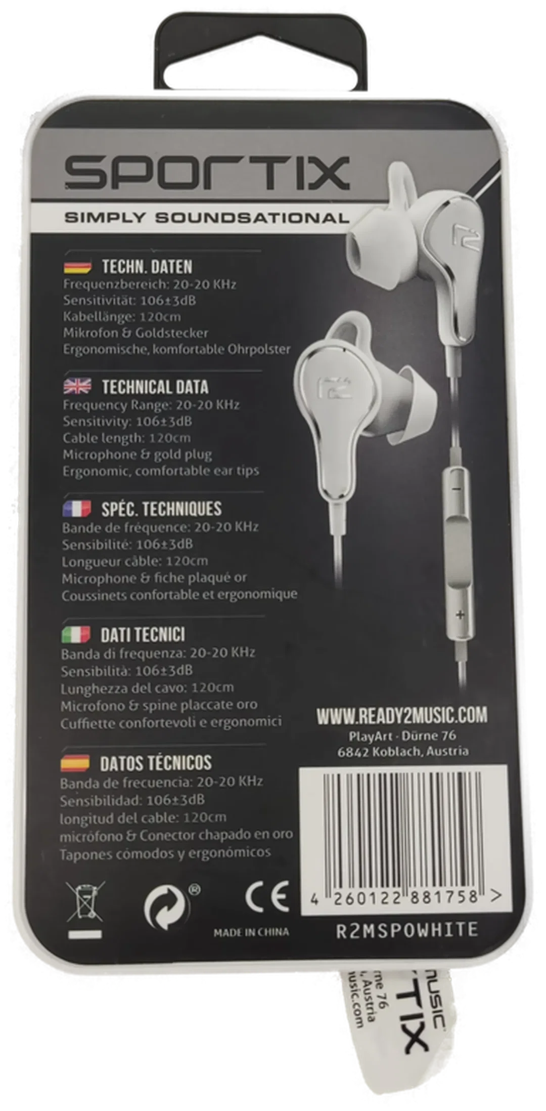 Ready2Music, Sportix Kopfhörer mit Mikrofon – Bild 2