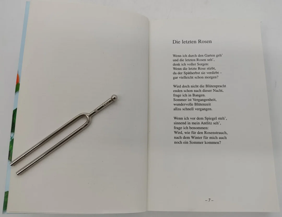 "Späte Rosen" von Leopold Wandl mit persönlicher Widmung des Künstlers – Bild 7