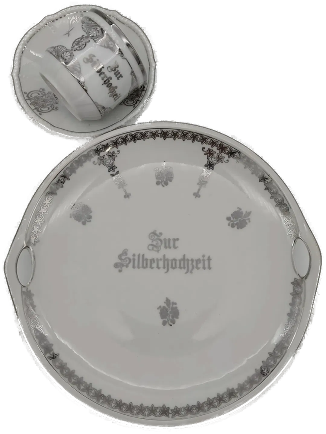 3-tlg. Tafelservice Sonstige Silberhochzeit | Festliches Andenken - Bild 1