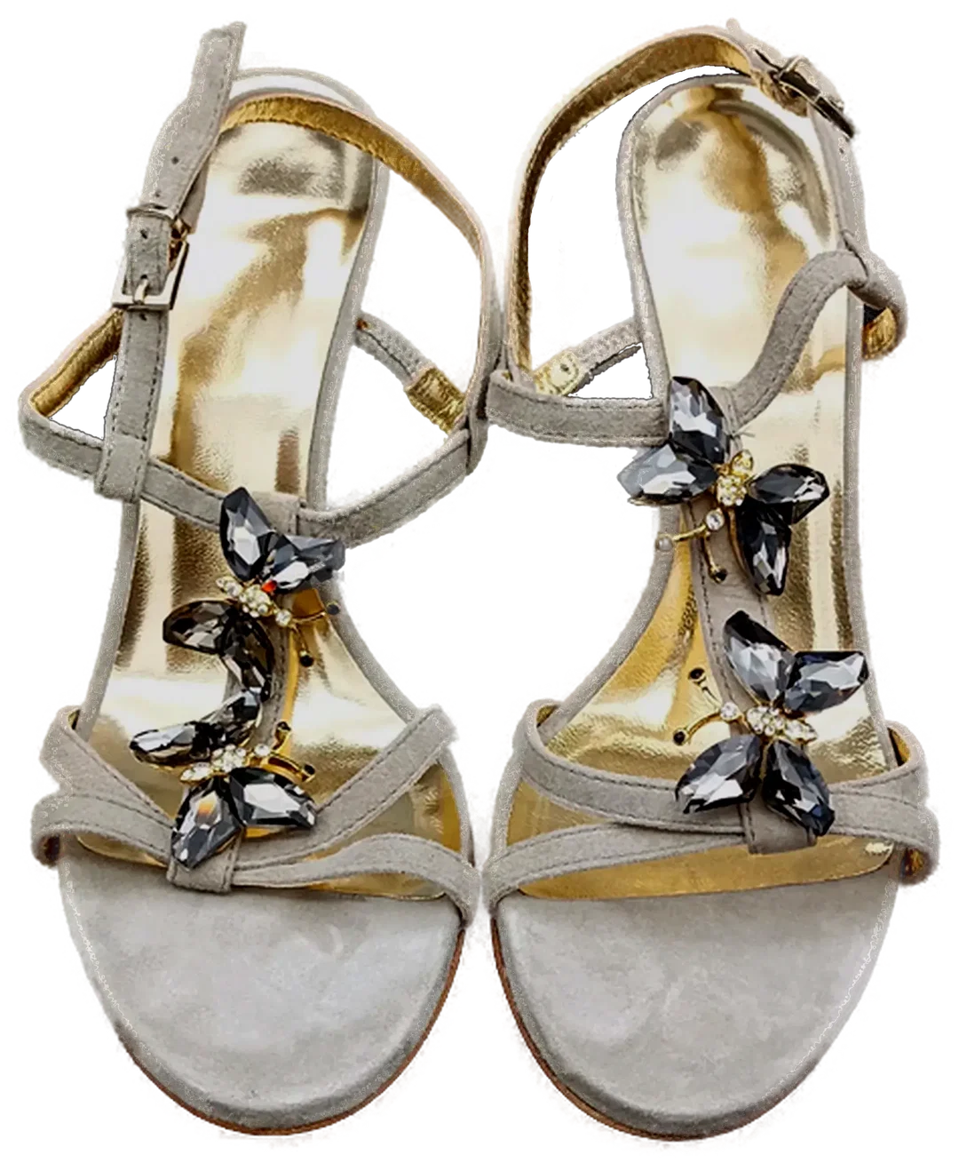 Damen Ziegenvelourleder Sandalen Grau Gr. 38 – Bild 4