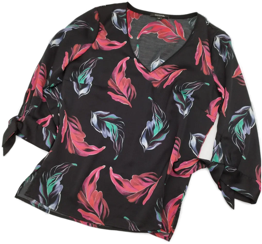 Shirt Comma Polyester Blätterprint | Casual-Eleganz, Gr. 34 - Bild 1