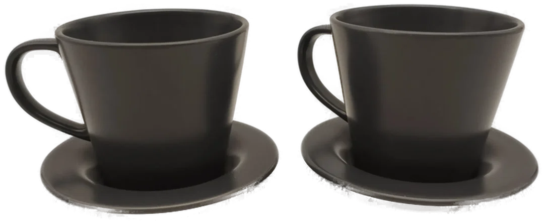Kaffeegeschirr für 2 Personen, grau, Steinzeug, Ikea - Bild 1