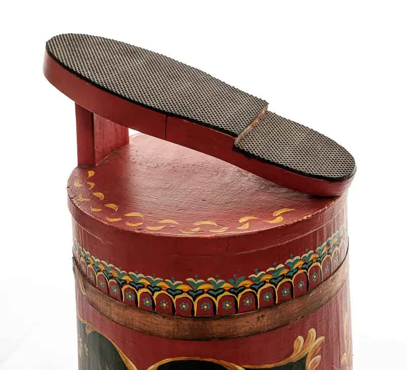 Schuhputzhocker Dekor Bauernmalerei  – Bild 3